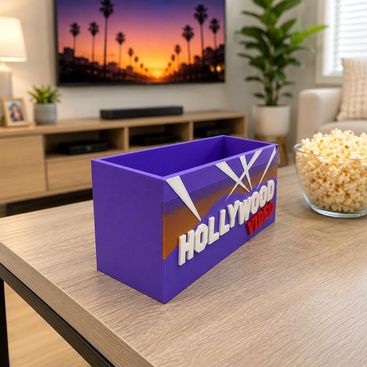 Retro Hollywood Video Remote Holder | TV Remote Organizer | Video Store Decor | 90s Nostalgia Gift | Home Theater Storage