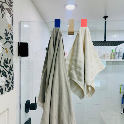 2 Pack Glass Shower Hook – Fits 3/8" & 1/2" Glass | Any Color