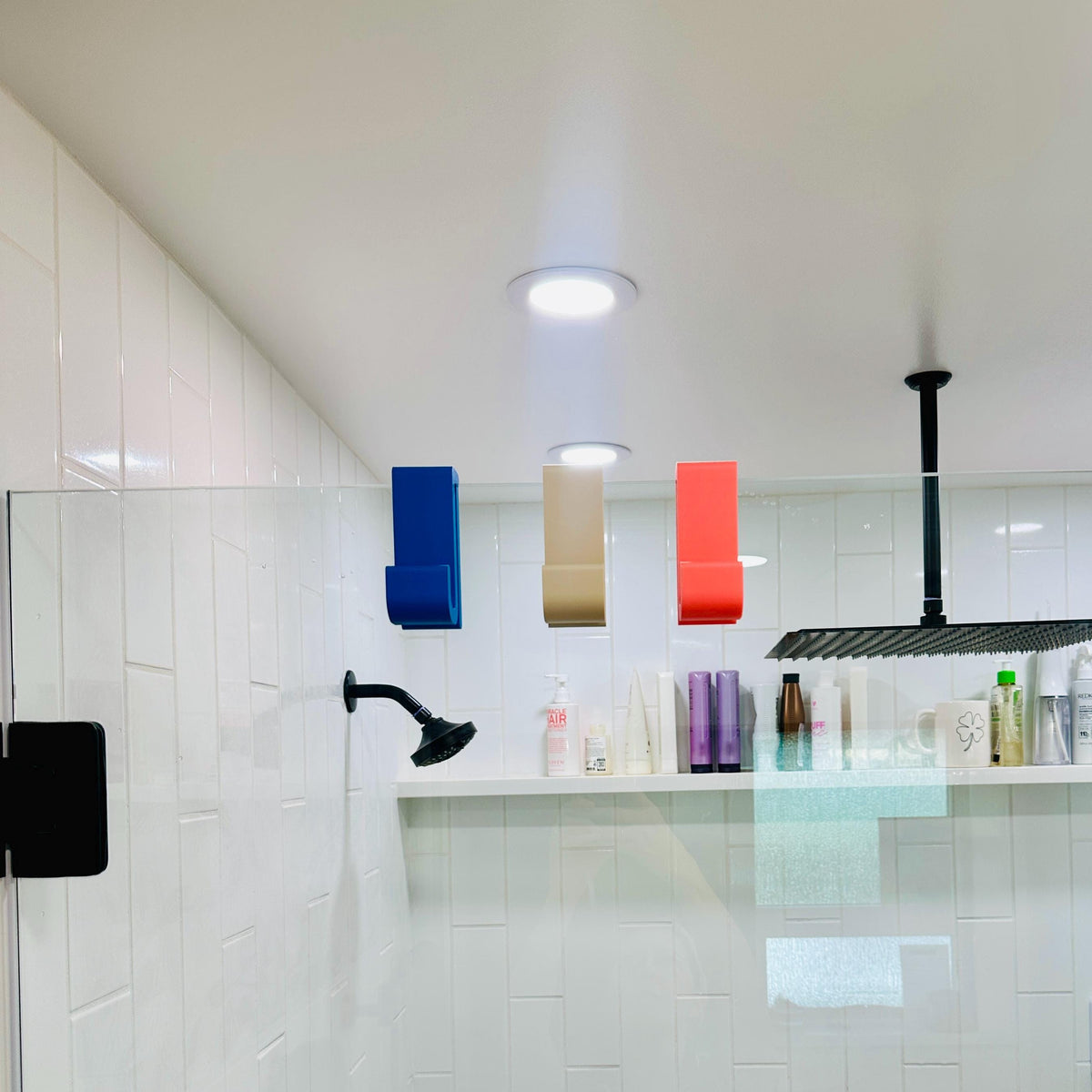 2 Pack Glass Shower Hook – Fits 3/8" & 1/2" Glass | Any Color