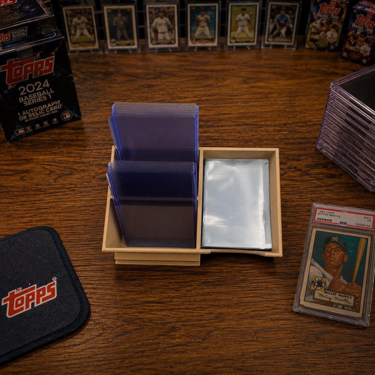 RipBench Mini Card Sleeving Station | Compact Trading Card Organizer | Pokémon, Sports | TCG Top Loader and Penny Sleeve Holder
