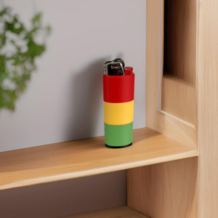 Rasta Bic Lighter Sleeve Case