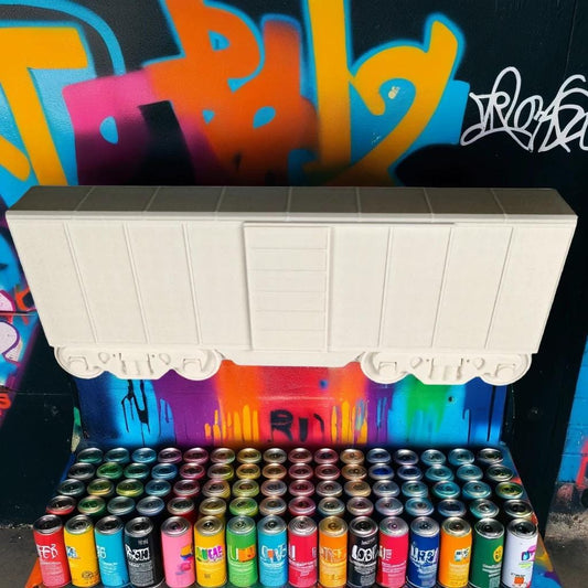 Wall-Mountable Train Car Canvas: 10" Graffiti Art Decor