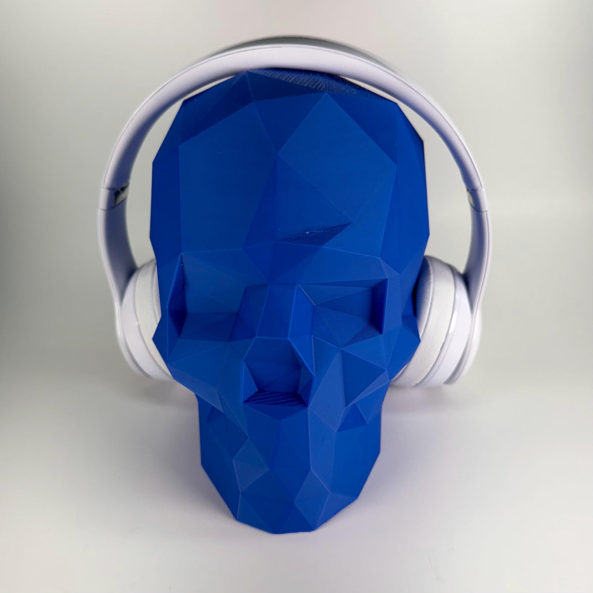 3D Printed Low Poly Skull – Headphone Stand, Gamer Decor