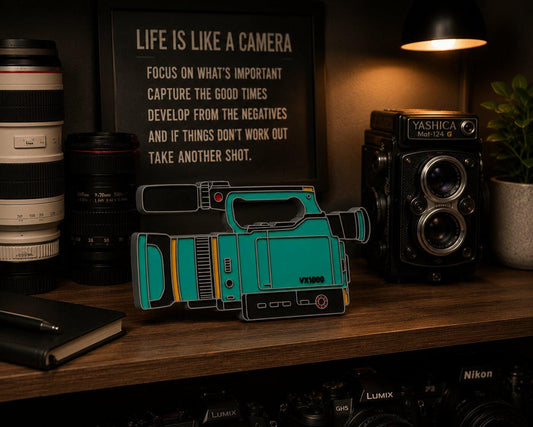 Sony VX1000 Wall Sign | 3D Printed Camcorder Decor | Retro Skateboarding Camera Art | Videographer Studio Gift | Mini DV Display