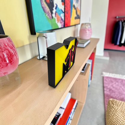 Retro MTV Logo Sign – 90’s Throwback Decor (6” • 8” • 10” • 12”)