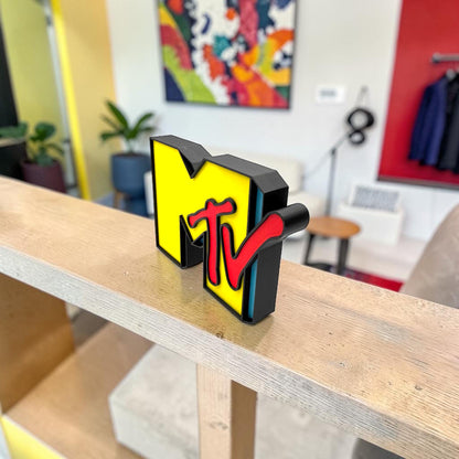 Retro MTV Logo Sign – 90’s Throwback Decor (6” • 8” • 10” • 12”)