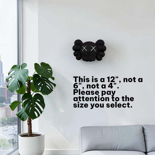 Kaws Style Face Wall Art | 3D Printed Wall Mount Decor | Modern Streetwear Art | Custom Color | Hype Room Decor
