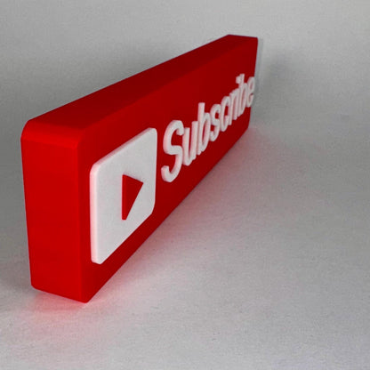 3D Printed Subscribe Sign – Content Creator Decor - Custom Sizes - Free Shipping
