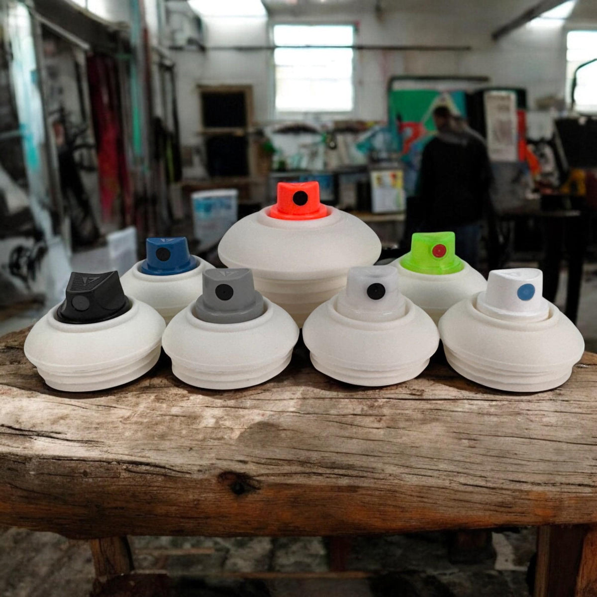 Blank Spray Paint Can – Customizable Art Piece & Storage – 3D Printed – 7 Caps, 3 Sizes