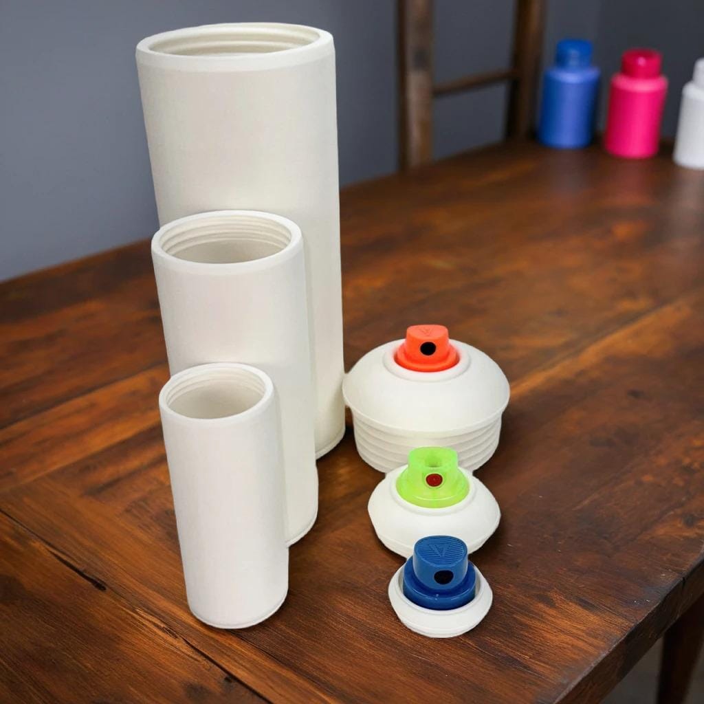 Blank Spray Paint Can – Customizable Art Piece & Storage – 3D Printed – 7 Caps, 3 Sizes