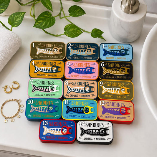 Sardine Tin Jewelry Organizer – 3D Printed Catch-All with Fish Jewelry Holders