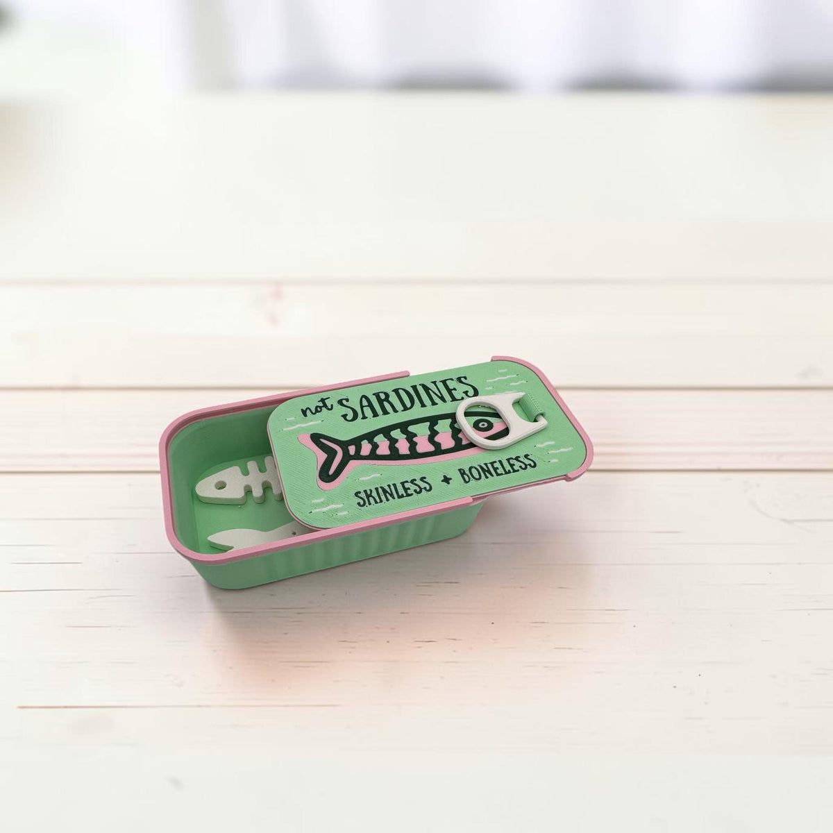 Sardine Tin Jewelry Organizer – 3D Printed Catch-All with Fish Jewelry Holders