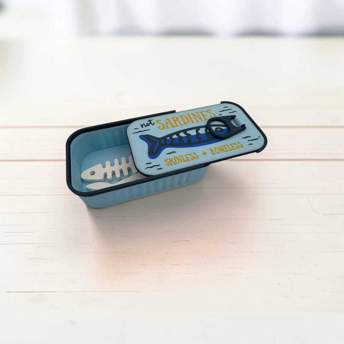 Sardine Tin Jewelry Organizer – 3D Printed Catch-All with Fish Jewelry Holders
