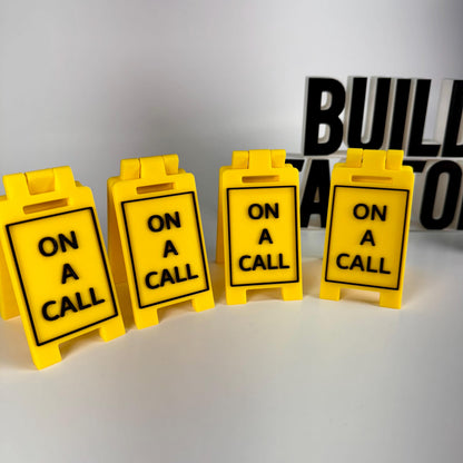 On A Call or Custom Text Mini Floor Sign | Gift | Office | Cubicle - Any Color Combo