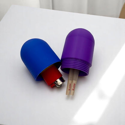 3D Printed Pill Shaped Container – Custom Colors – 5" Capsule Storage Box